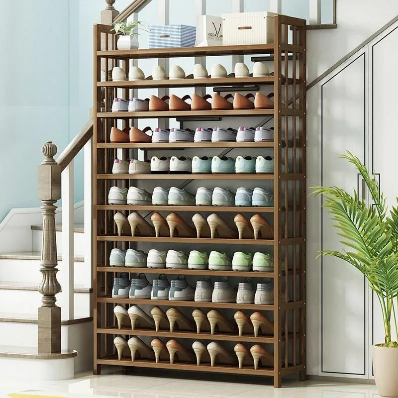 6 Tier Tower Bamboo Wooden Shoe Rack Corner Shelf Stand Storage Organizer - Mekamart Australia