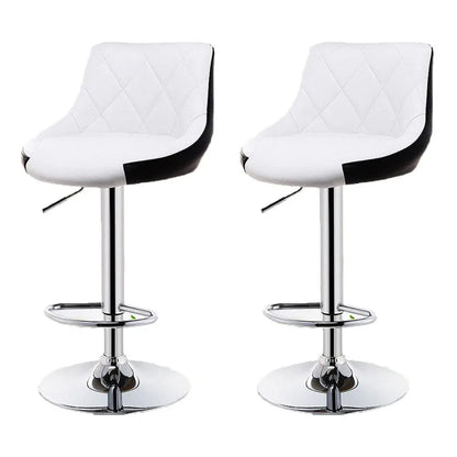 Bar Stools Kitchen Bar Stool Leather Barstools Swivel Gas Lift Counter Chairs x2 BS8403 White - Mekamart Australia