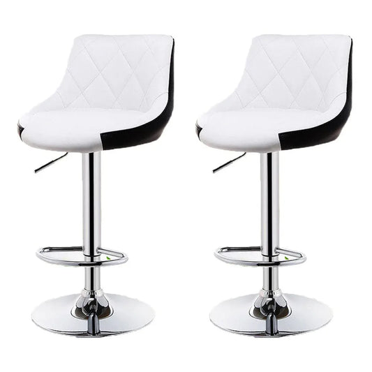 Bar Stools Kitchen Bar Stool Leather Barstools Swivel Gas Lift Counter Chairs x2 BS8403 White - Mekamart Australia