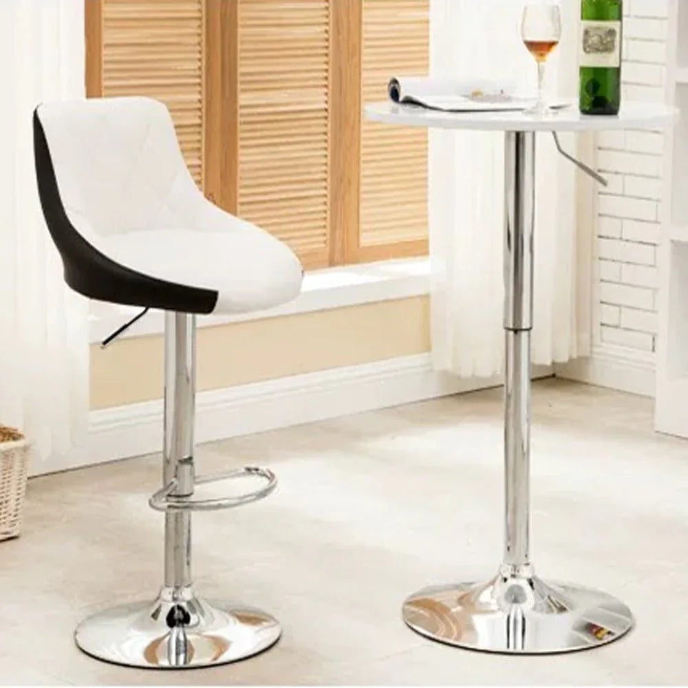 Bar Stools Kitchen Bar Stool Leather Barstools Swivel Gas Lift Counter Chairs x2 BS8403 White - Mekamart Australia