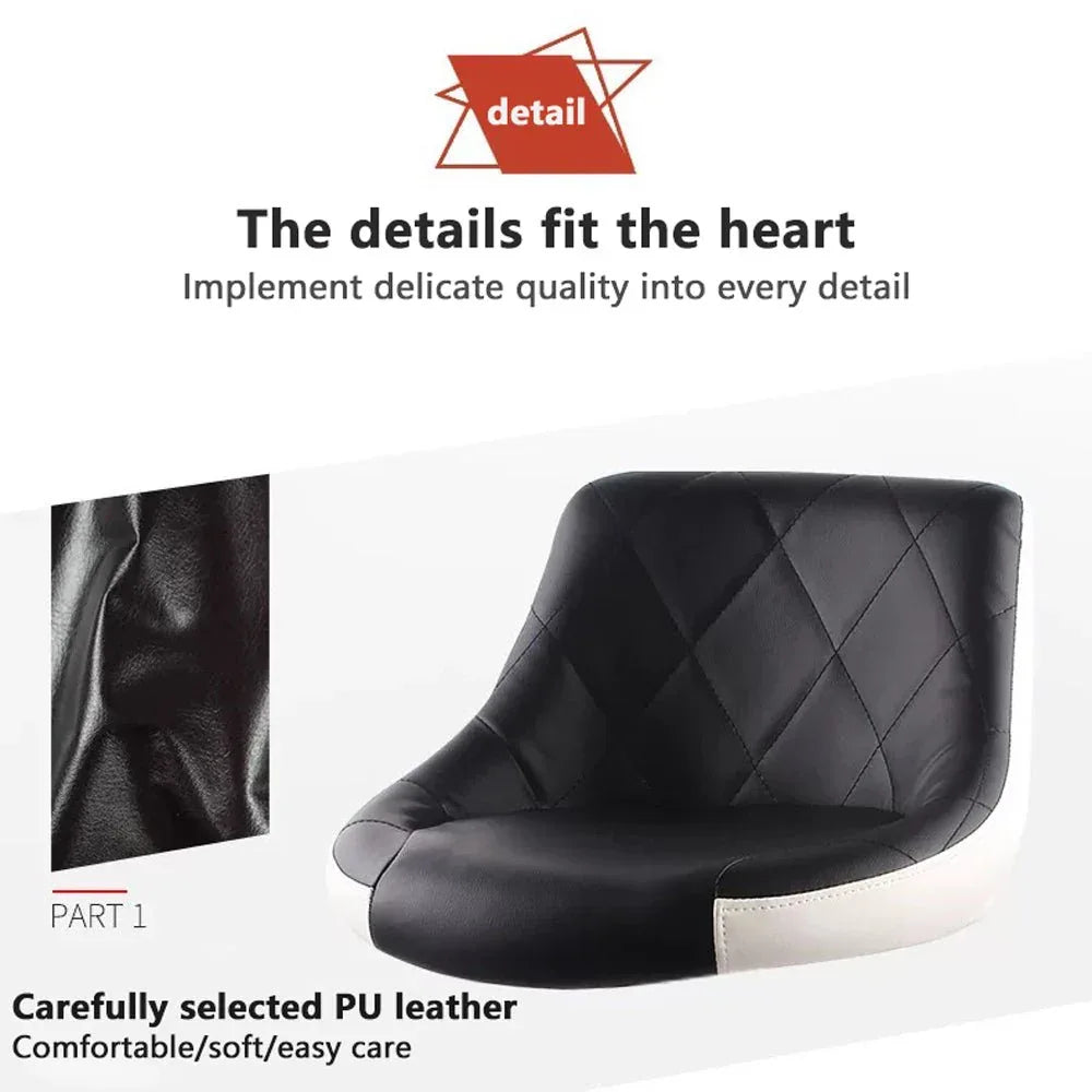 Bar Stools Kitchen Bar Stool Leather Barstools Swivel Gas Lift Counter Chairs x2 BS8403 White - Mekamart Australia