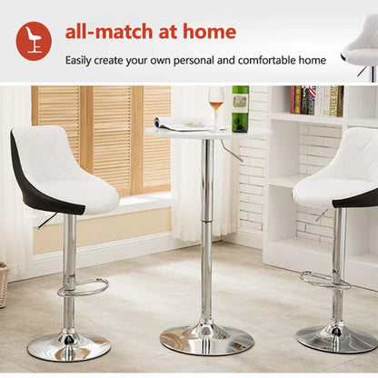 Bar Stools Kitchen Bar Stool Leather Barstools Swivel Gas Lift Counter Chairs x2 BS8403 White - Mekamart Australia