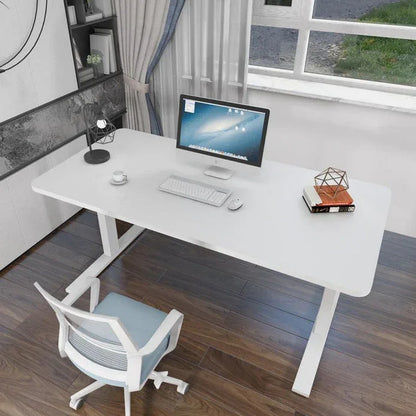 AMZ Electric Height Adjustable Standing Desk 120x60cm Sit Stand Desk Top for Home Office (White Frame + White Desktop) - Mekamart Australia