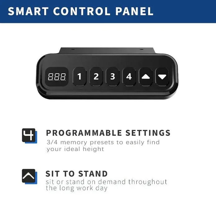 AMZ Electric Height Adjustable Standing Desk 120x60cm Sit Stand Desk Top for Home Office (White Frame + White Desktop) - Mekamart Australia