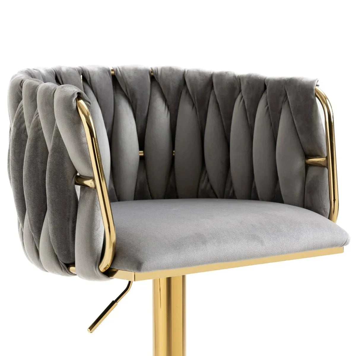 SERENITà Modern Velvet Breakfast Bar Stools Swivel Barstools Adjustable Counter Stools with Backrest Set of 2 Grey - Mekamart Australia