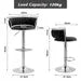SERENITà Silver Swivel Upholstered Velvet Adjustable Height Counter Stool with Metal Frame Black (Set of 2) - Mekamart Australia
