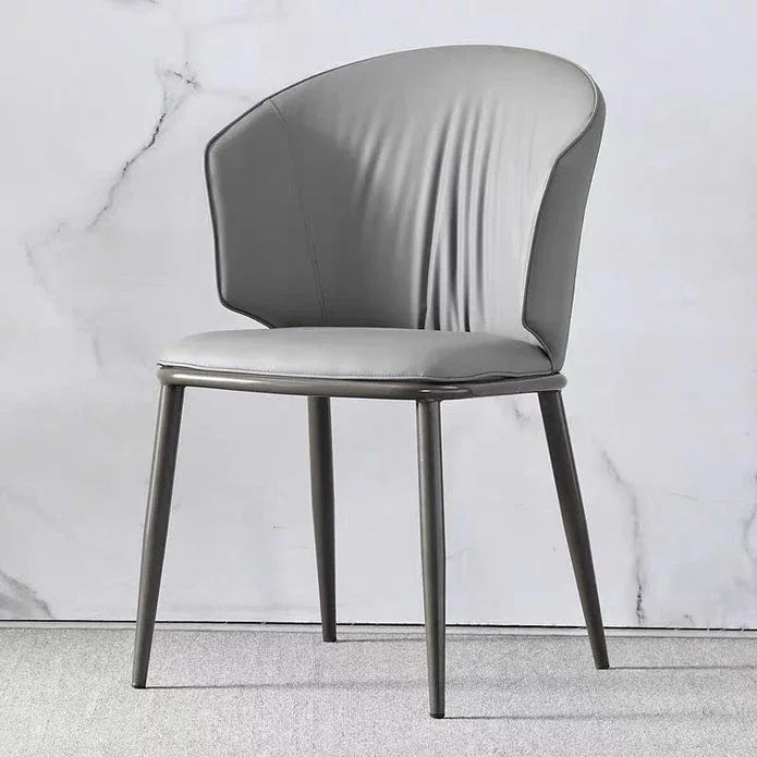 VELLUTO Modern Armless Upholstered Side Chair with Metal Legs for Kitchen & Dining Set of 2 (Grey) - Mekamart Australia
