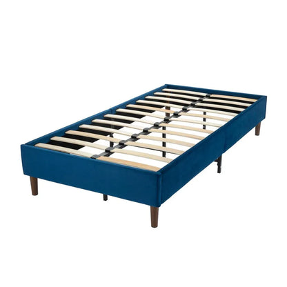 Velvet Blue Bed Frame – Double - Mekamart Australia