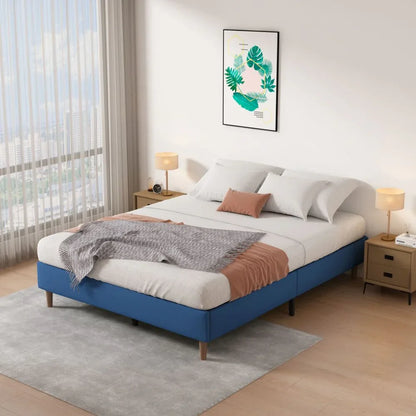 Velvet Blue Bed Frame – Double - Mekamart Australia