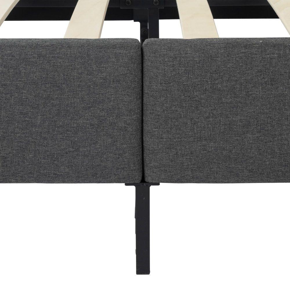 Bed Frame Mattress Foundation (Dark Grey) – Double - Mekamart Australia