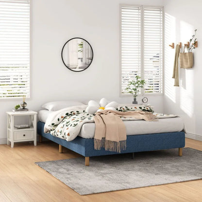 Metal Bed Frame Mattress Foundation Blue – Double - Mekamart Australia