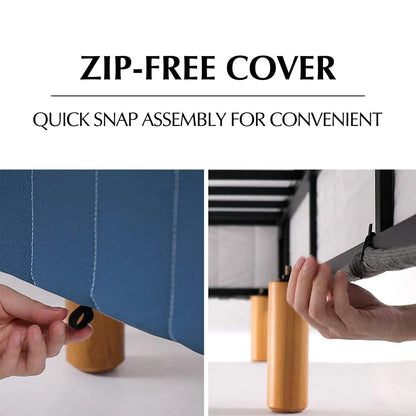 Metal Bedframe Mattress Foundation (Dark Grey) – Double - Mekamart Australia