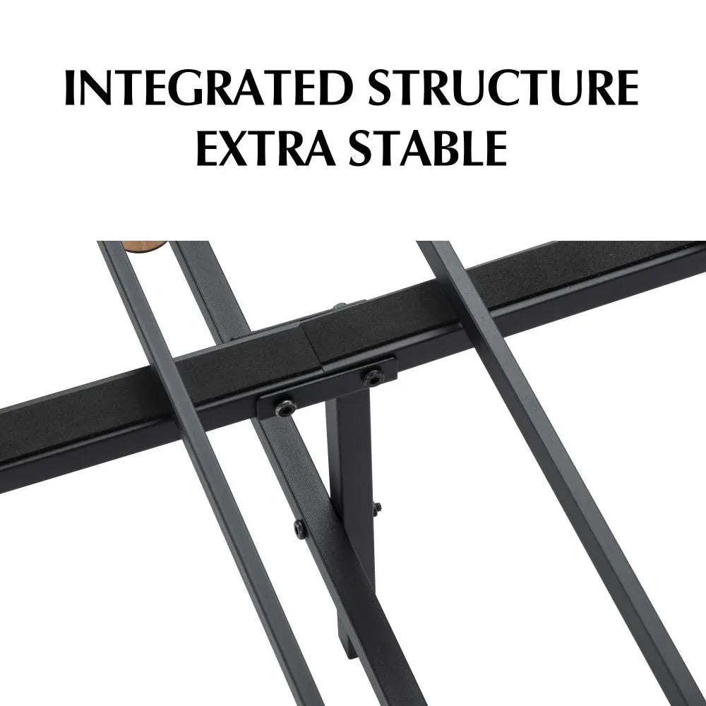 Metal Bedframe Mattress Foundation (Dark Grey) – Double - Mekamart Australia