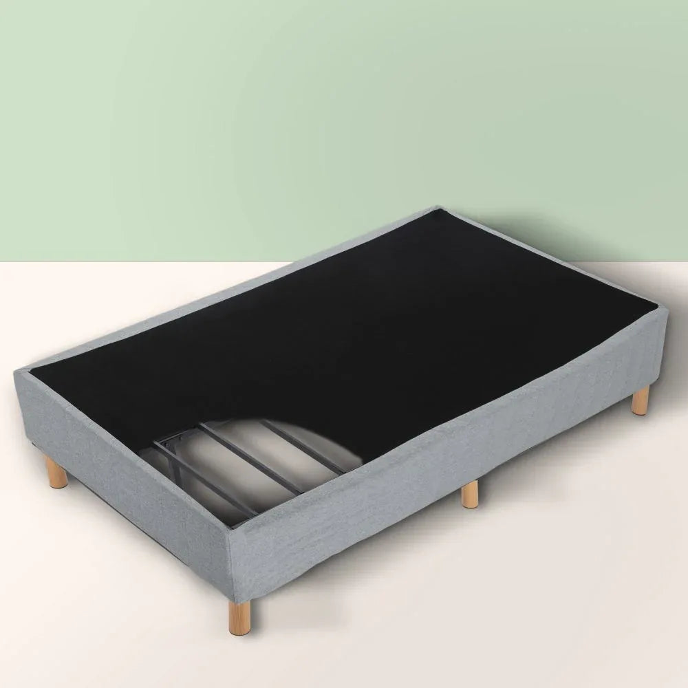 Metal Bedframe Mattress Foundation (Light Grey) – King - Mekamart Australia
