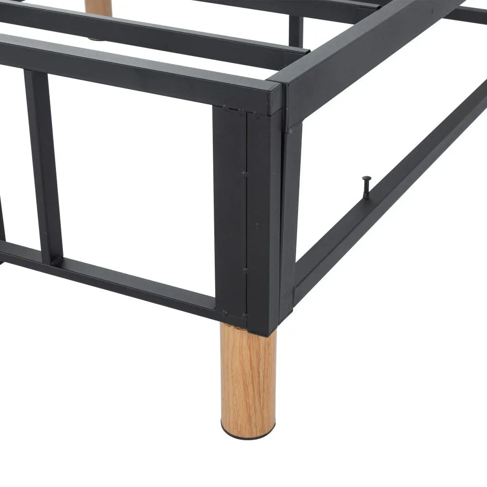 Metal Bedframe Mattress Foundation (Light Grey) – King - Mekamart Australia