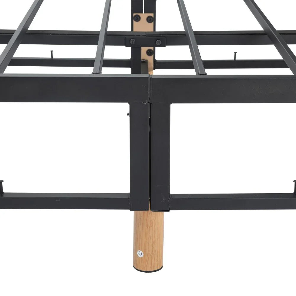 Metal Bedframe Mattress Foundation (Light Grey) – King - Mekamart Australia