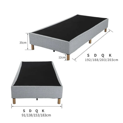 Metal Bedframe Mattress Foundation (Light Grey) – King - Mekamart Australia