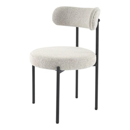 Luxe Boucle Cushioned Elsa Dining Chairs in White Quartz - Mekamart Australia