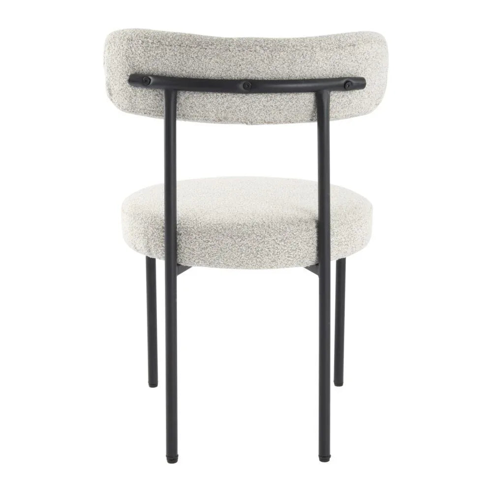 Luxe Boucle Cushioned Elsa Dining Chairs in White Quartz - Mekamart Australia