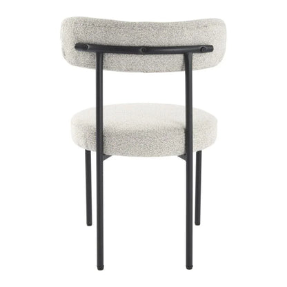 Luxe Boucle Cushioned Elsa Dining Chairs in White Quartz - Mekamart Australia