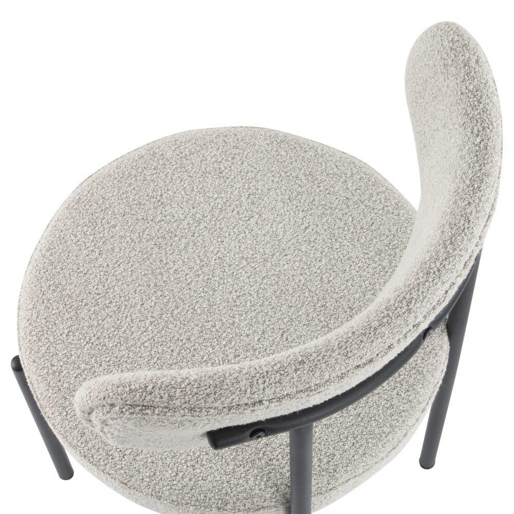 Luxe Boucle Cushioned Elsa Dining Chairs in White Quartz - Mekamart Australia