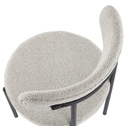 Luxe Boucle Cushioned Elsa Dining Chairs in White Quartz - Mekamart Australia
