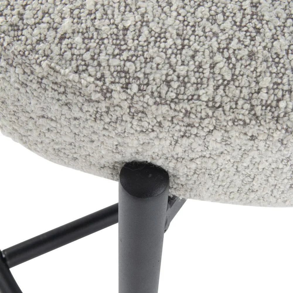 Sleek White Quartz Metal Boucle Elsa Bar Stools - Mekamart Australia