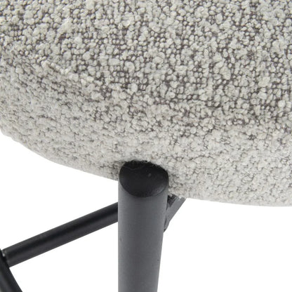 Sleek White Quartz Metal Boucle Elsa Bar Stools - Mekamart Australia