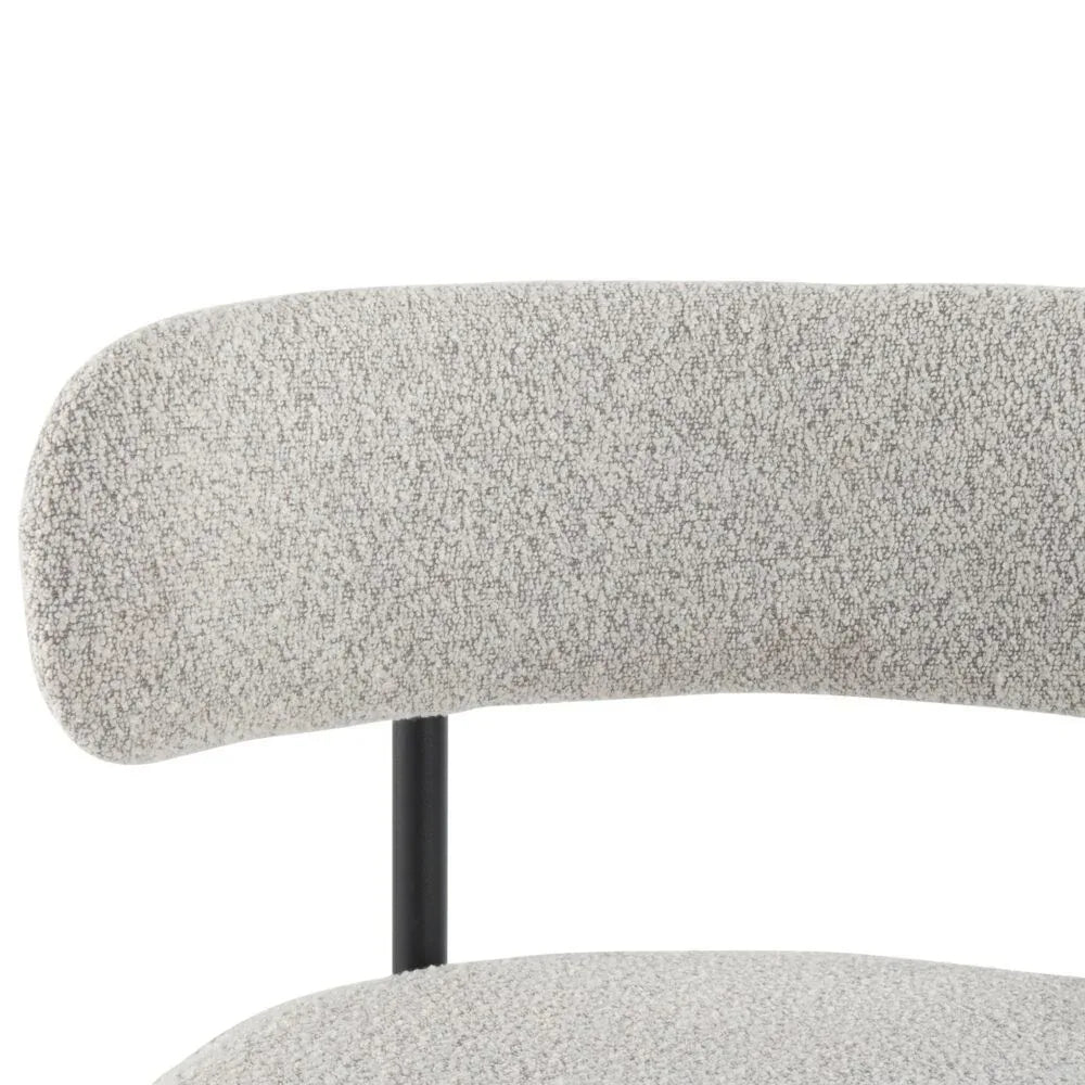 Sleek White Quartz Metal Boucle Elsa Bar Stools - Mekamart Australia