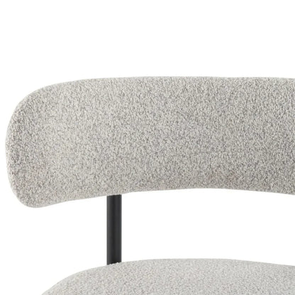 Sleek White Quartz Metal Boucle Elsa Bar Stools - Mekamart Australia