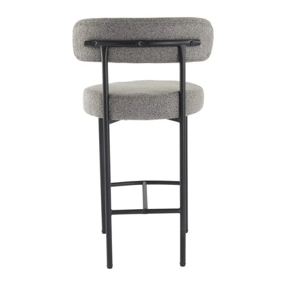 Contemporary Grey Boucle Elsa Low Bar Stools - Mekamart Australia