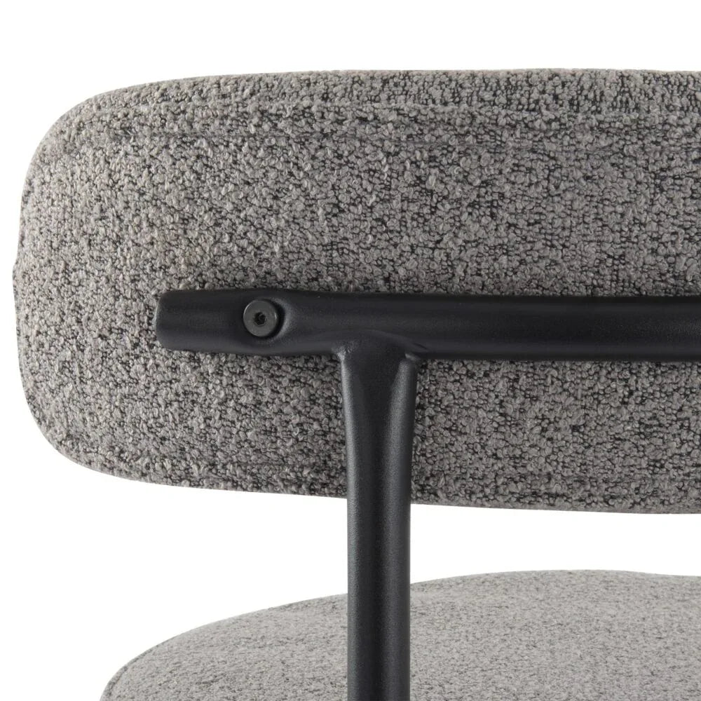 Contemporary Grey Boucle Elsa Low Bar Stools - Mekamart Australia