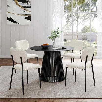 White Whisper Teddy Fabric Dining Duo - Mekamart Australia