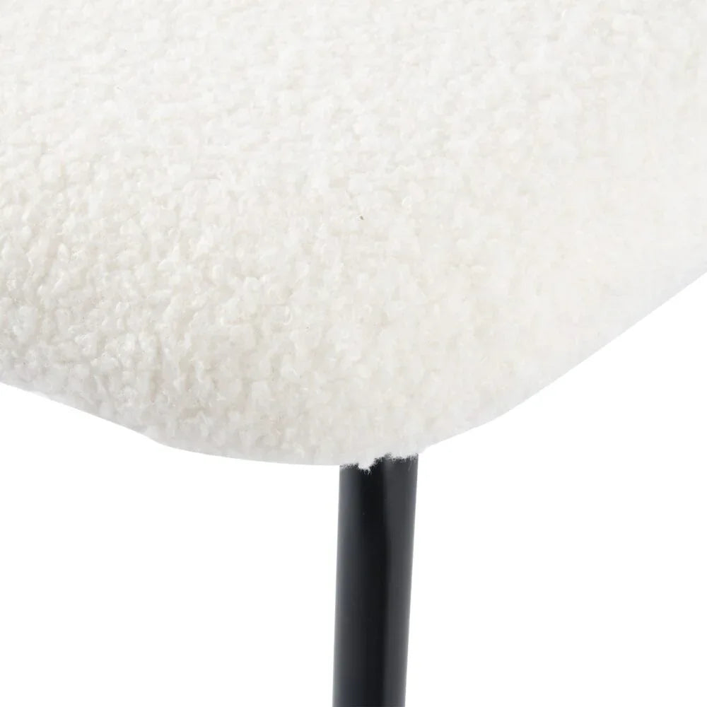 White Whisper Teddy Fabric Dining Duo - Mekamart Australia