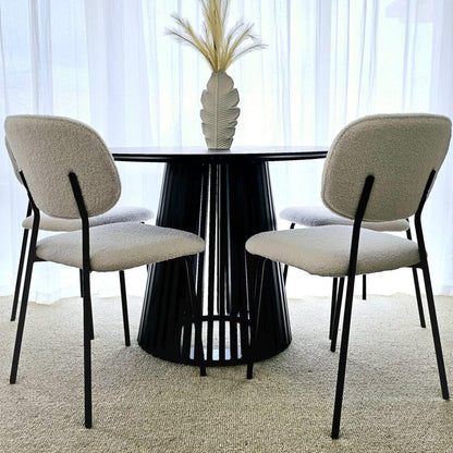 White Whisper Teddy Fabric Dining Duo - Mekamart Australia