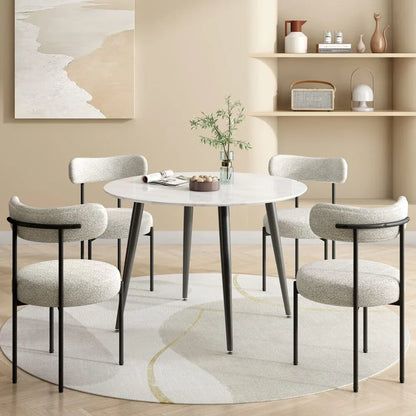 Round MDF Marbling Dining Table - Mekamart Australia