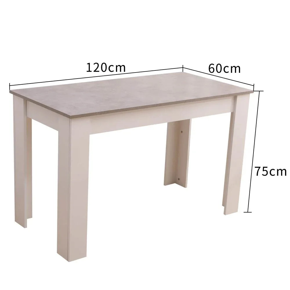 Dining Table Rectangular Wooden 120M-Grey&amp;White - Mekamart Australia