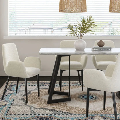 Rectangular Marble-Effect Table - Mekamart Australia