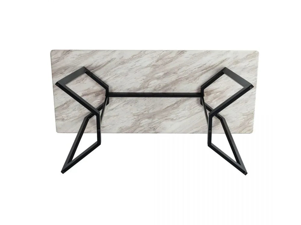 Rectangular Marble-Effect Table - Mekamart Australia