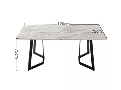Rectangular Marble-Effect Table - Mekamart Australia