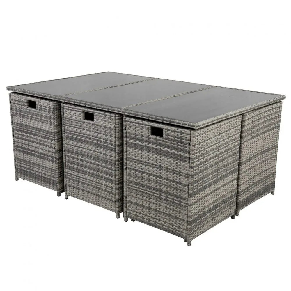 Bali 11 Piece Outdoor Dining Set-Grey - Mekamart Australia