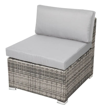 8PC Outdoor Dining Set Wicker Table &amp; Chairs-Grey - Mekamart Australia