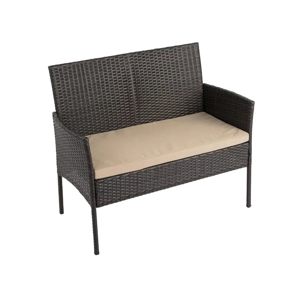 Breeze 4-Seat Wicker Outdoor Lounge Set - Mekamart Australia