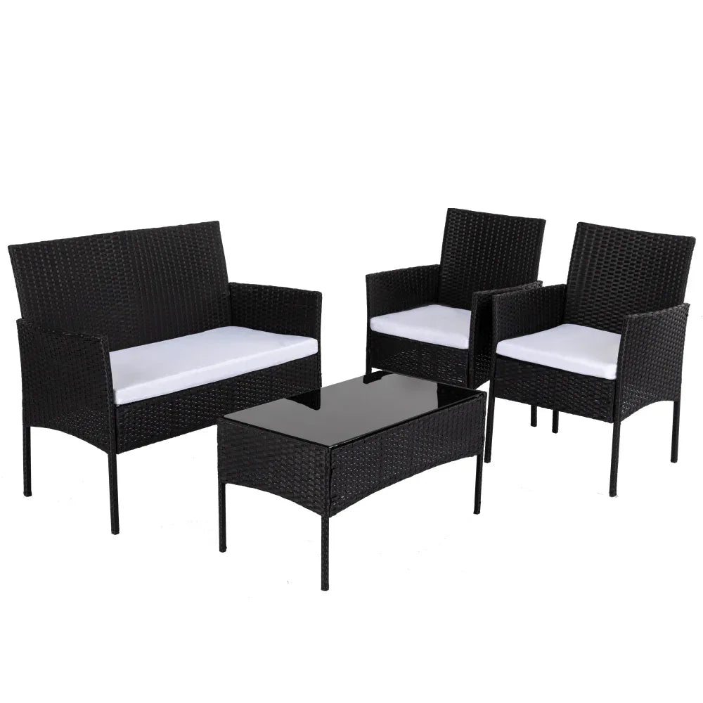 Ville 4-Seater PE Wicker Outdoor Lounge Sofa Set - Mekamart Australia