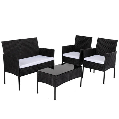 Ville 4-Seater PE Wicker Outdoor Lounge Sofa Set - Mekamart Australia