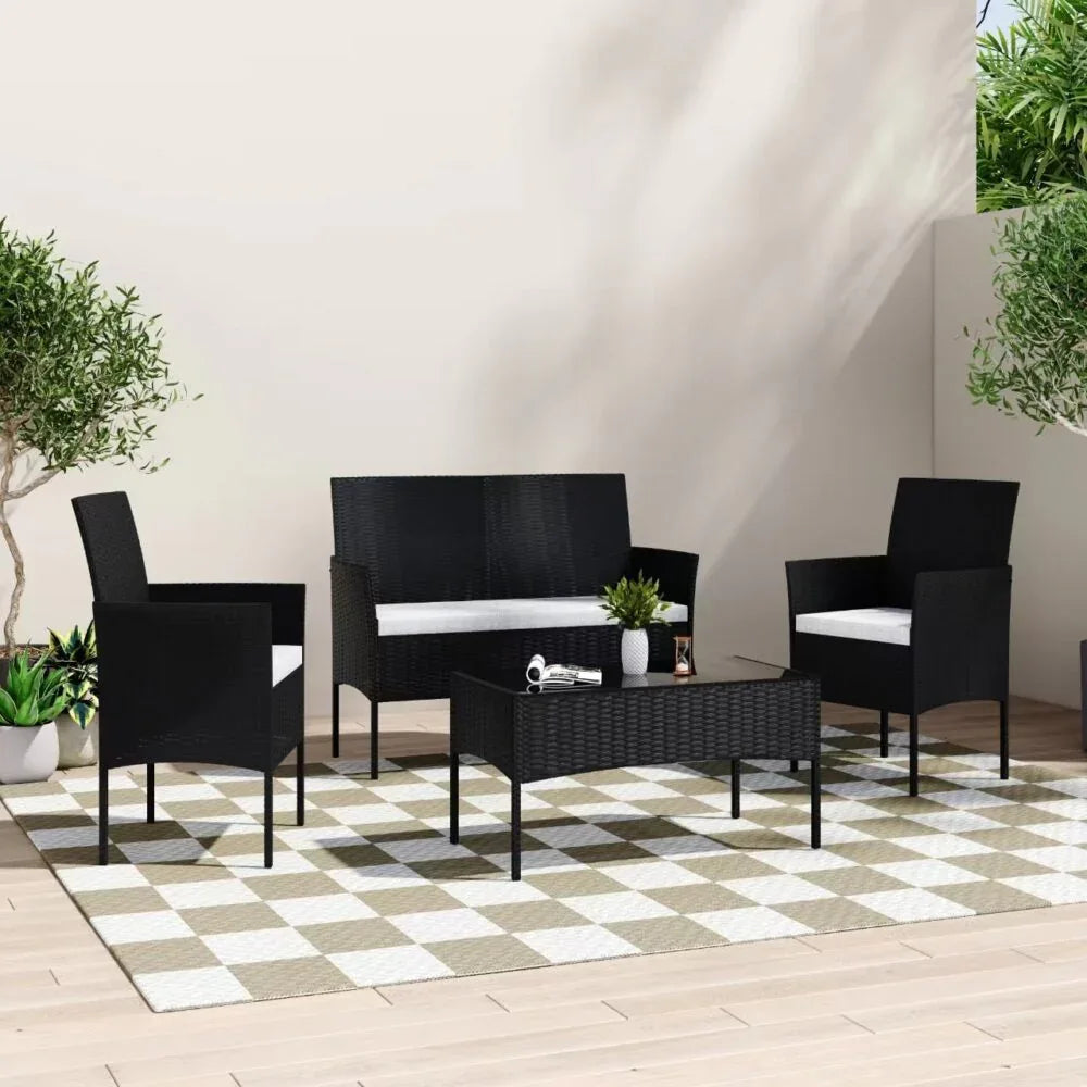 Ville 4-Seater PE Wicker Outdoor Lounge Sofa Set - Mekamart Australia