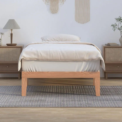 Single Size Warm Wooden Natural Bed Base Frame – King Single - Mekamart Australia