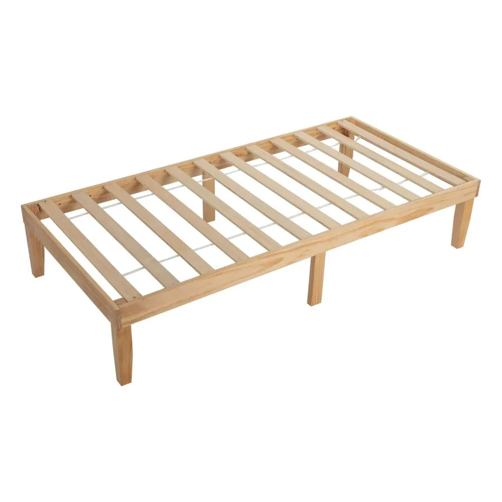 Single Size Warm Wooden Natural Bed Base Frame – King Single - Mekamart Australia