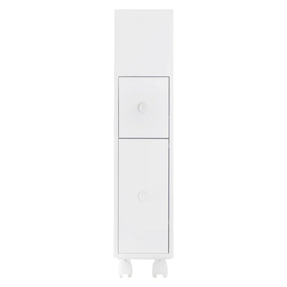 Removable Bathroom Side Cabinet Toilet Caddy with Storage Drawers- White - Mekamart Australia