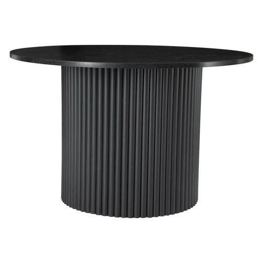 Luxe Black Ribbed Texture Wooden Coffee Table - Mekamart Australia